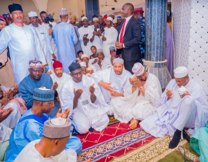 The Executive Governor of Katsina State, Mal. Dikko Umaru Radda, today attended the Wedding Fatiha ceremony of Ahmed Muhammad Musa and his bride, Rukayya Aliyu.